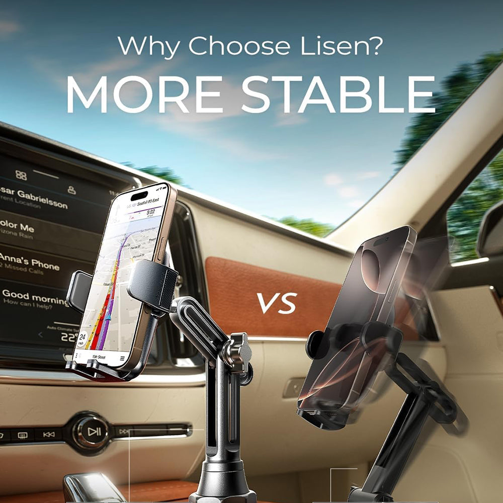 Lisen - Car Holder (YL0223070048) - for Cup Holder, Universal, Adjustable, Anti-Shake, for Phone, Tablet up to 12.9" - B