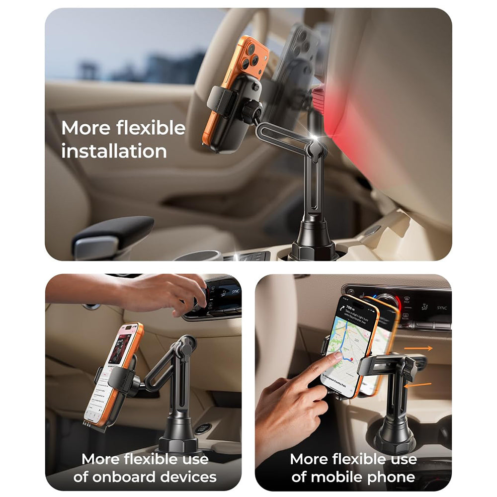 Lisen - Car Holder (YL0223070048) - for Cup Holder, Universal, Adjustable, Anti-Shake, for Phone, Tablet up to 12.9" - B