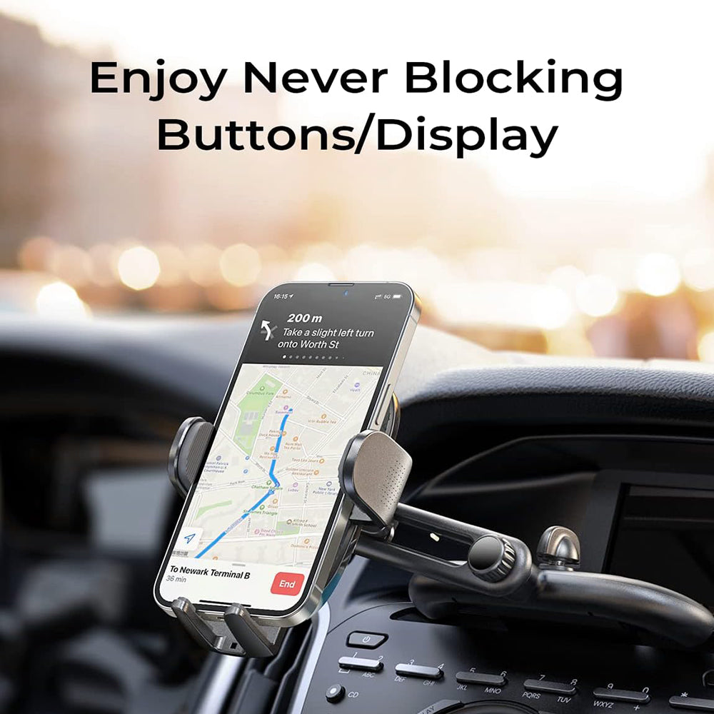 Lisen - Car Holder (YL0222040016) - for Air Vent, CD Slot, 2in1, Universal, Multi-Angle Adjustment, Secure Fit - Black