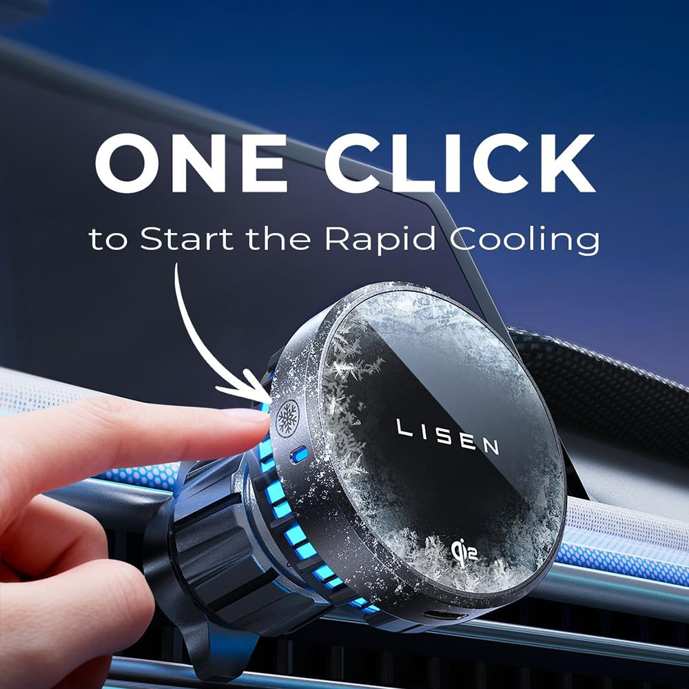 Lisen - Car Holder with Wireless Charging Qi2, W701 (YL0224060042) - for Air Vent, USB, USB-C Car Charger, Cable, 15W - 