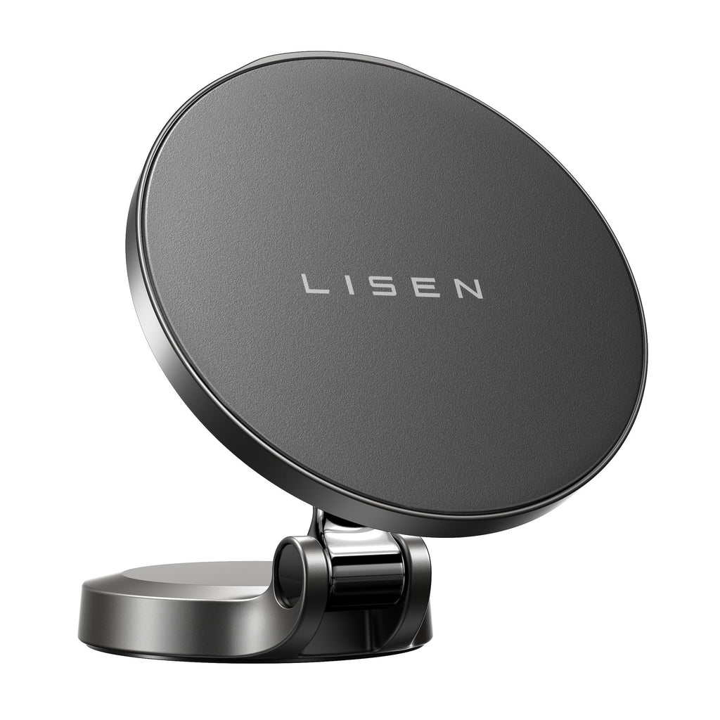 Lisen - Car Holder with Wireless Charging (YL0223090006) - Magnetic, for Dashboard, Universal, Elegant, 15W - Black