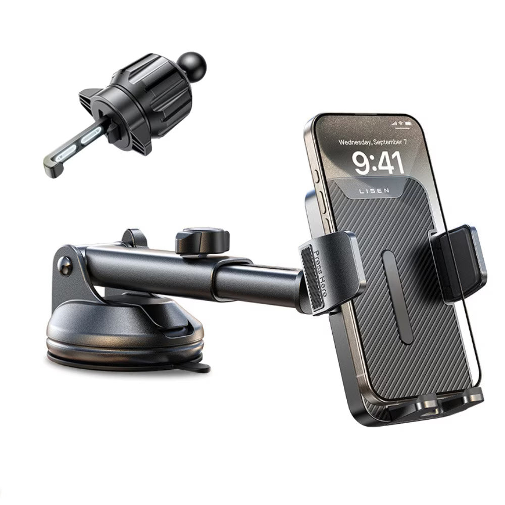 Lisen - Car Holder 2E781 (YL0424040008) - for Dashboard, Air Vent, Windshield, Universal, Adjustable, Telescopic Arm - B