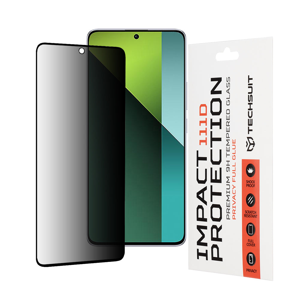 Techsuit - 111D Privacy Full Glue - Xiaomi Redmi Note 13 Pro 5G / Poco X6 - Black