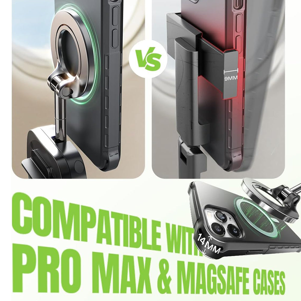 Lisen - Car Holder (YL0224110001) - Magnetic for Dashboard, Desk, 360° Rotation, Foldable, Table Clip, Secure Fit - Blac