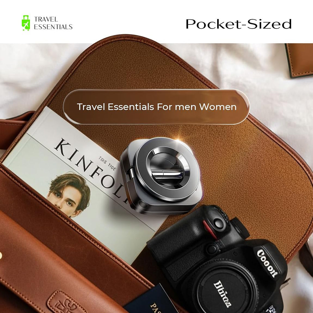 Lisen - Car Holder (YL0224110001) - Magnetic for Dashboard, Desk, 360° Rotation, Foldable, Table Clip, Secure Fit - Blac