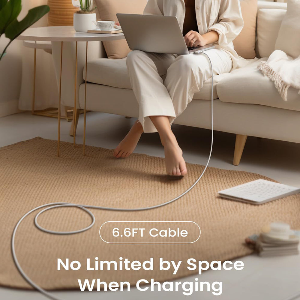 Lisen - Data Cable (YL0123070001) - Type-C to MagSafe 3, for MacBook, 140W, Super Fast Charging, Braided, 2m - Silver