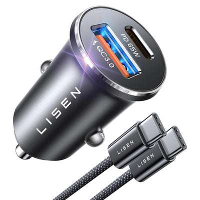 Incarcator Lisen (YL0223110003), USB / USB-C, PD65W, QC3.0, Argintiu