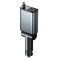 Lisen - Car Charger (YL0325010016) - 3in1, with Type-C Retractable Cable, 57W, Aluminum Alloy, 12V/24V - Black