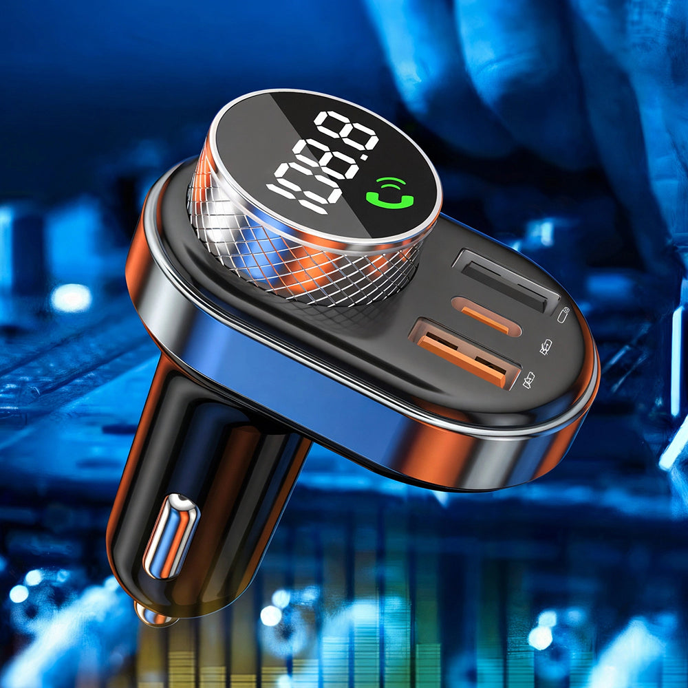 Proove - Car Charger with FM Modulator (FMSL30110001) - USB, Type-C, U-Disk, TF, Bluetooth 5.4, Fast Charge, 30W - Black