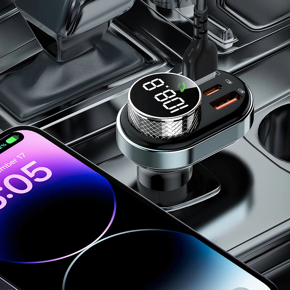 Proove - Car Charger with FM Modulator (FMSL30110001) - USB, Type-C, U-Disk, TF, Bluetooth 5.4, Fast Charge, 30W - Black