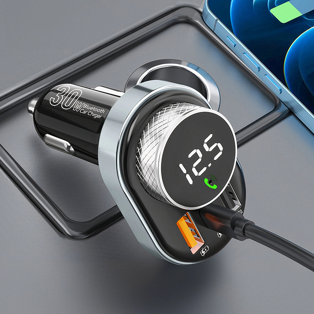 Proove - Car Charger with FM Modulator (FMSL30110001) - USB, Type-C, U-Disk, TF, Bluetooth 5.4, Fast Charge, 30W - Black