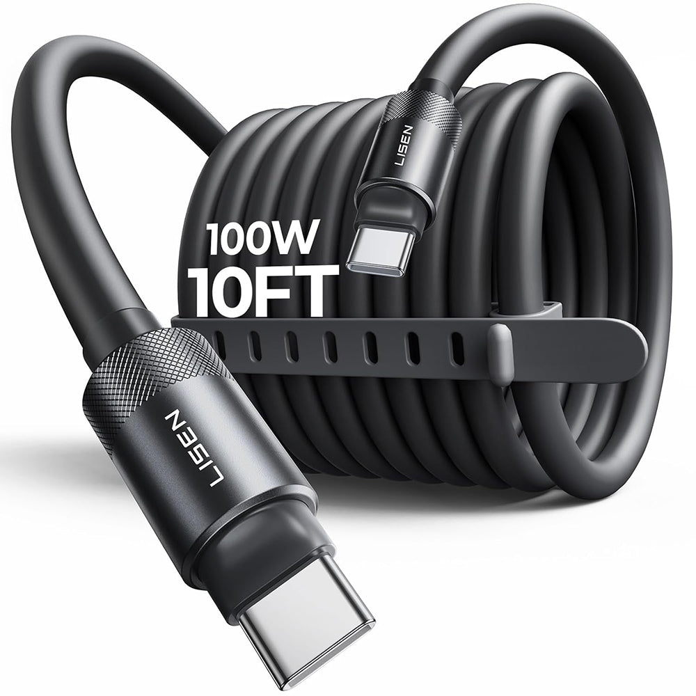 Lisen - Data Cable L115 (YL0125040001) - Type-C to Type-C, Fast Charging, 100W, 480Mbps, Aluminum Alloy, Silicone, 3m - 