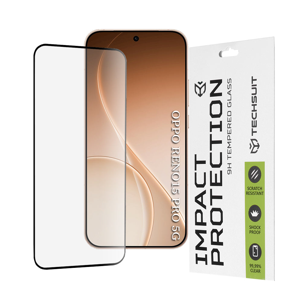 Techsuit - 111D Full Cover / Full Glue Glass - Oppo Reno15 Pro - Black