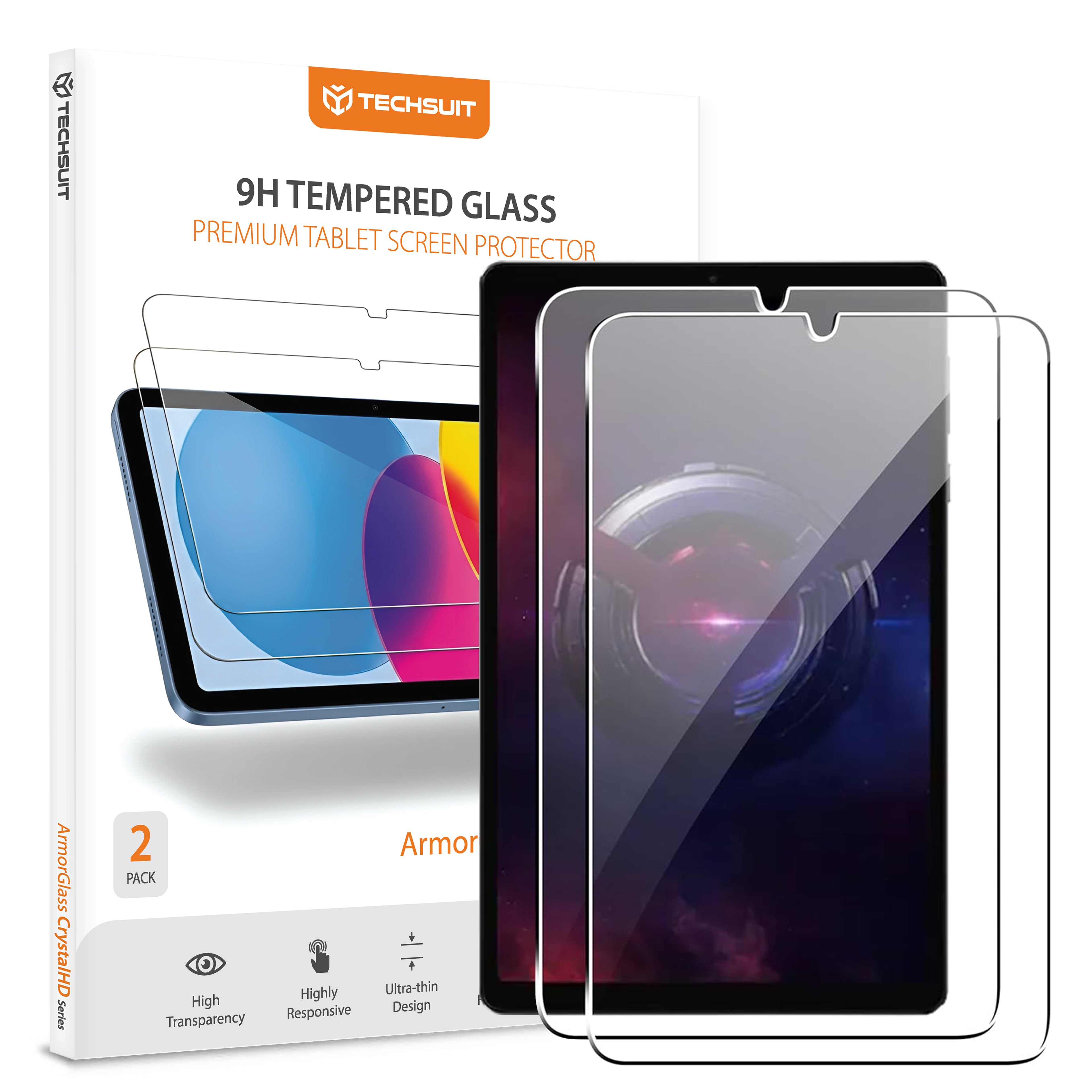 Techsuit - ArmorGlass CrystalHD (2 pack) - Lenovo Legion Tab Gen 3 - Clear
