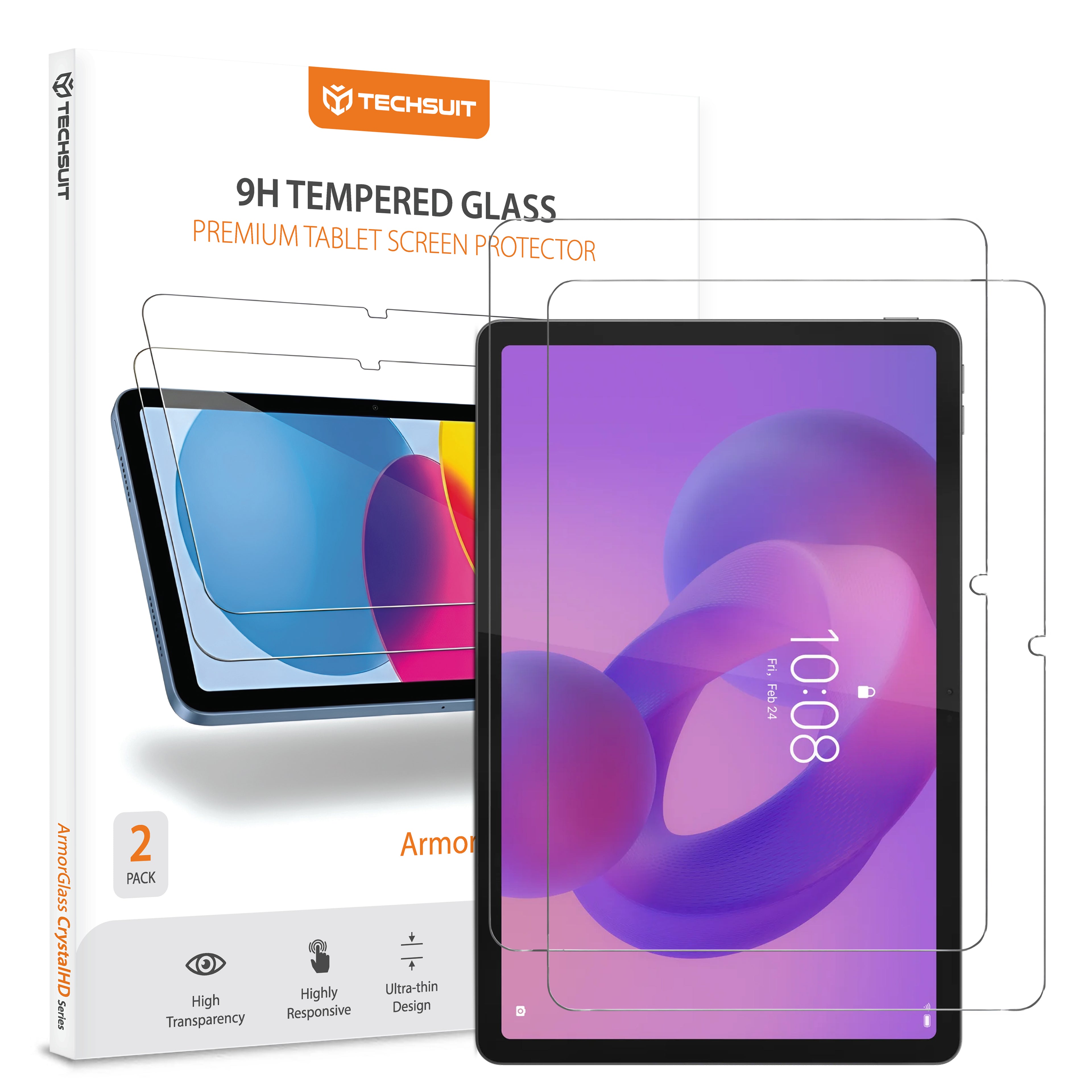 Techsuit - ArmorGlass CrystalHD (2 pack) - Lenovo Idea Tab 11 - Clear
