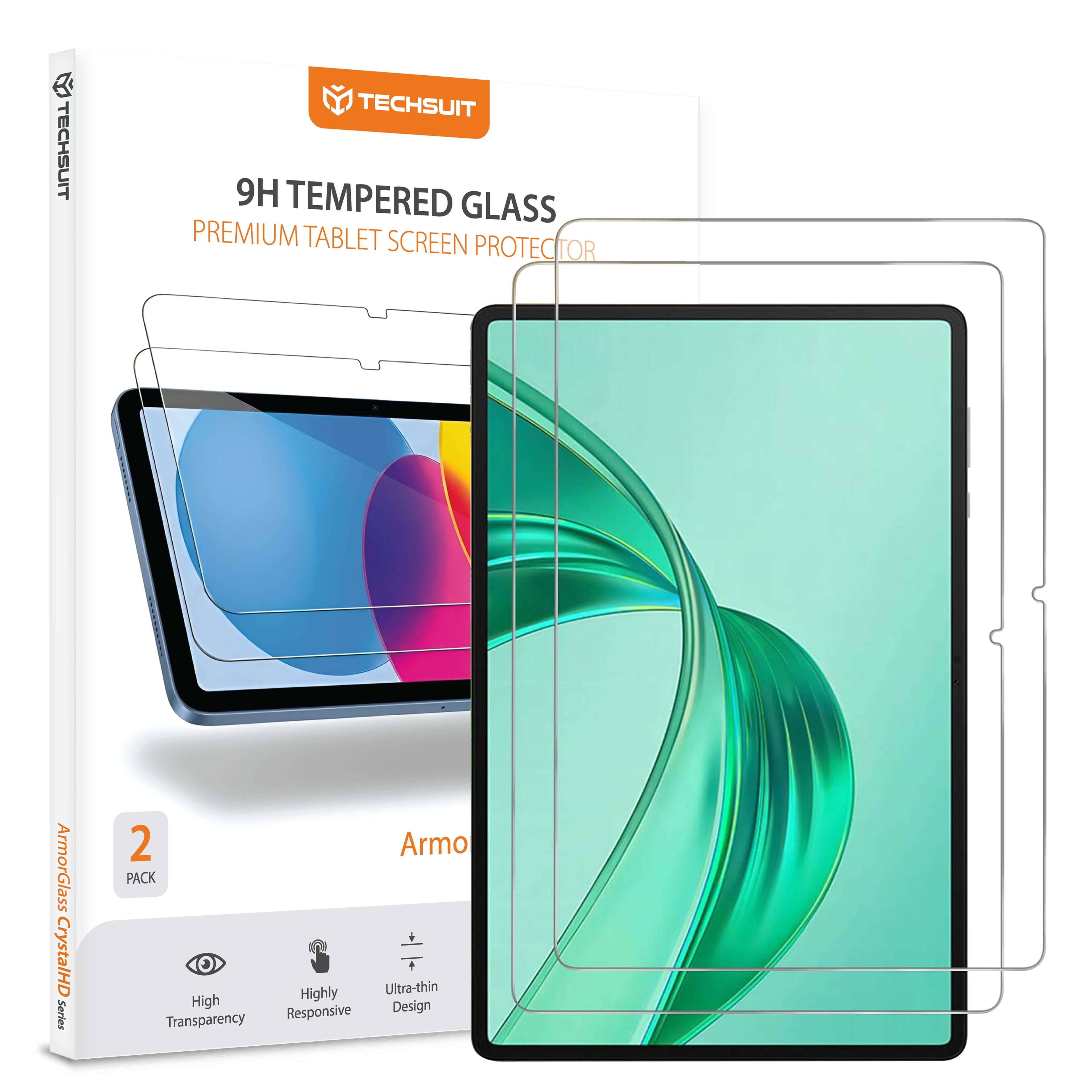 Techsuit - ArmorGlass CrystalHD (2 pack) - Honor Pad X8a / Oppo Pad (2022) / Xiaomi Pad 6 / Pad 6 Pro - Clear