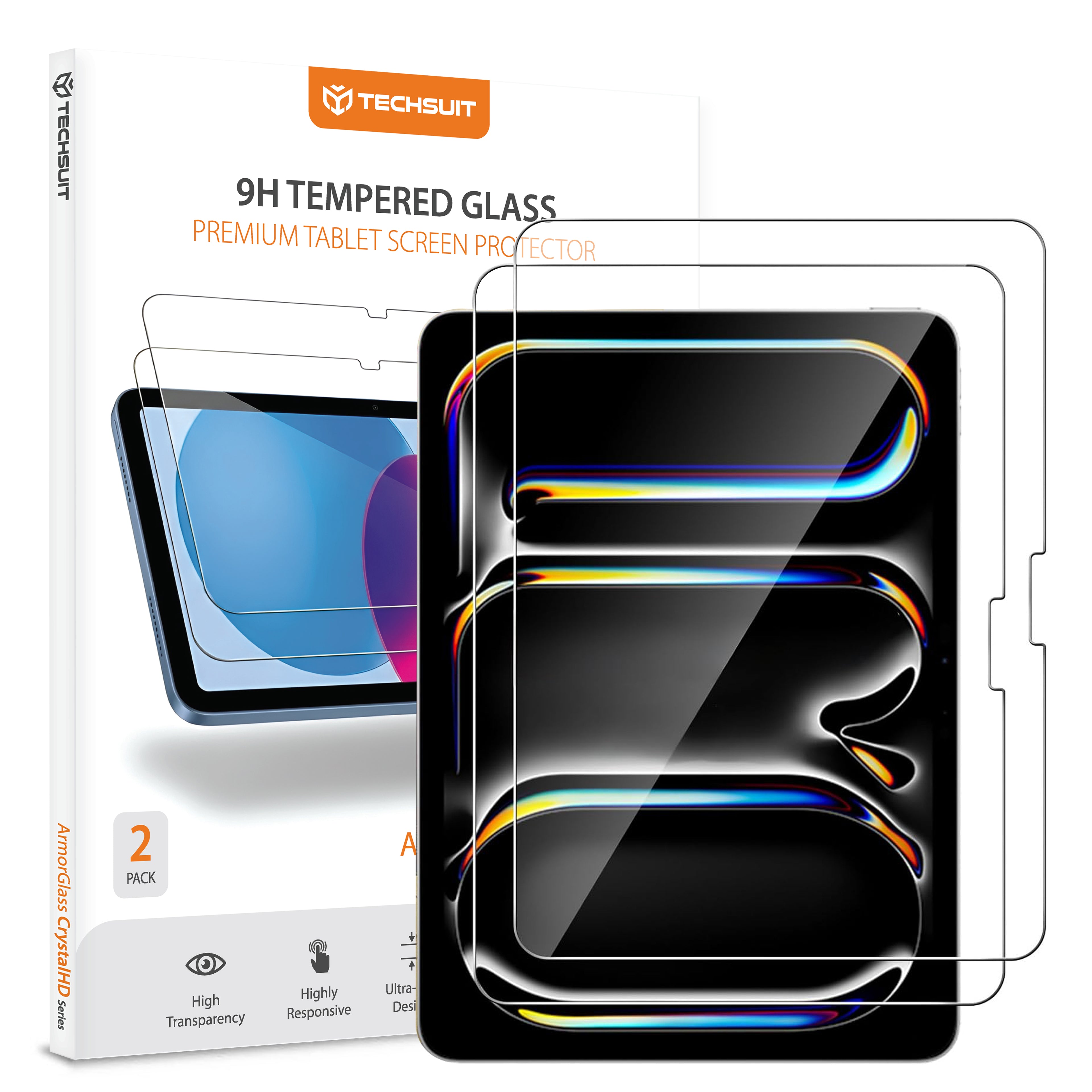 Techsuit - ArmorGlass CrystalHD (2 pack) - iPad Pro 13 (2024) / iPad Pro 13 (2025) / iPad Air 13 (2024 / 2025 / 2026) - 