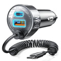Lisen - Car Charger (YL0223120020) - with Type-C Cable, USB, Type-C, Fast Charge, 90W, 12V/24V - Black