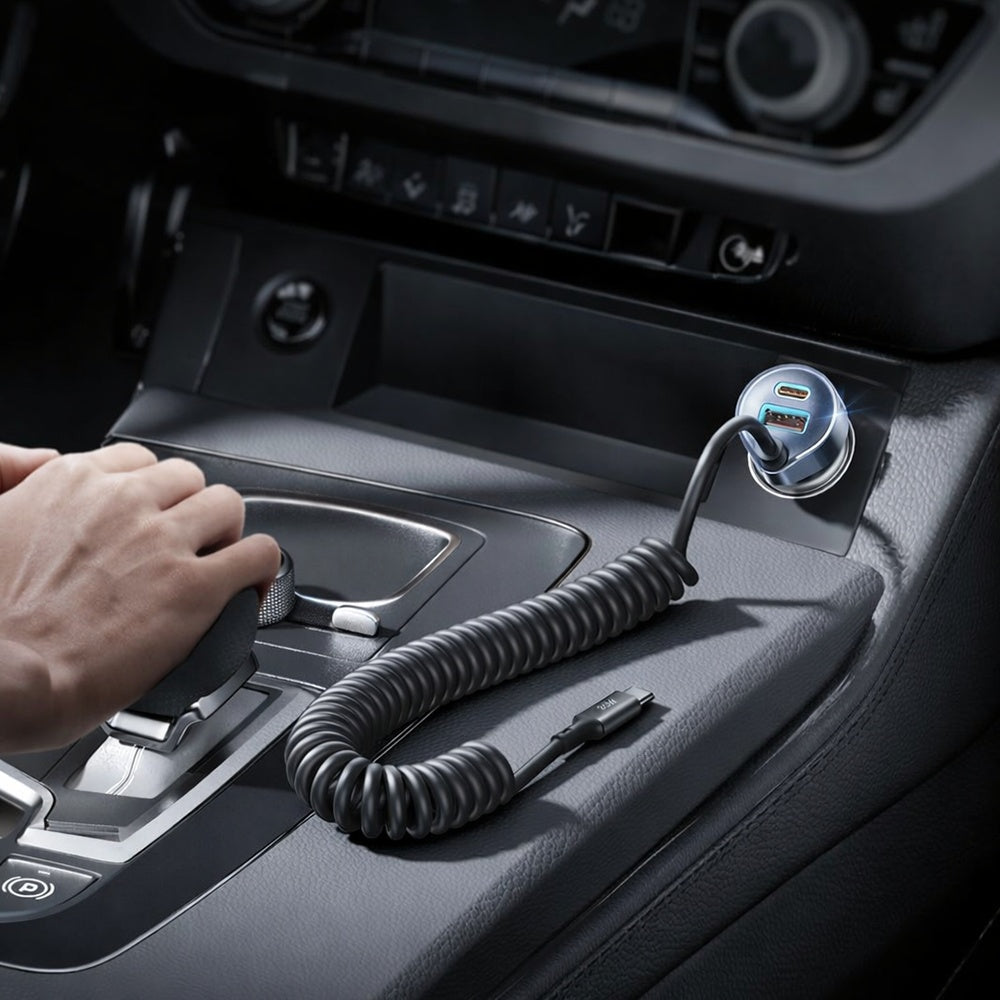 Lisen - Car Charger (YL0223120020) - with Type-C Cable, USB, Type-C, Fast Charge, 90W, 12V/24V - Black