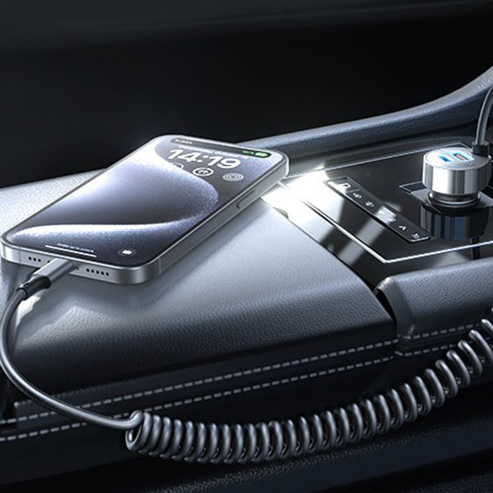 Lisen - Car Charger (YL0223120020) - with Type-C Cable, USB, Type-C, Fast Charge, 90W, 12V/24V - Black