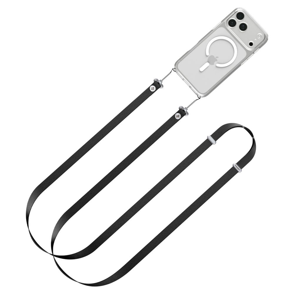 Spigen - Lanyard Strap DA30L (AFA10614) - Neck/Crossbody Wear, for Phone Cases, Magnetic Length Adjustmen - Black