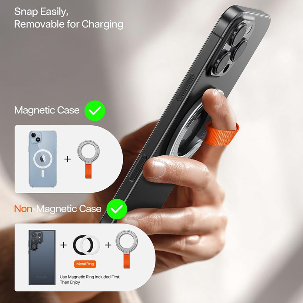 Torras Suport Torras Ostand Magnetic Ring, 360° Rotatable Stand, Phone Holder/Grip, Easy Attach, Argintiu – imagine 7