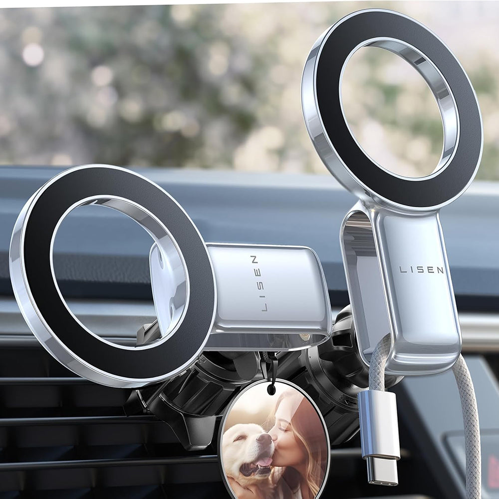 Lisen - Car Holder (YL0224050012) - Magnetic Grip, for Air Vent, Foldable, 360° Adjustable, Secure Fit - Black