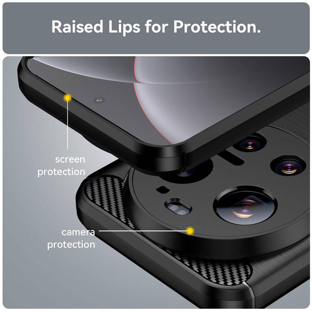 TechSuit Husa de protectie Techsuit Carbon Silicone compatibil cu Xiaomi 17 Ultra, Negru – imagine 2