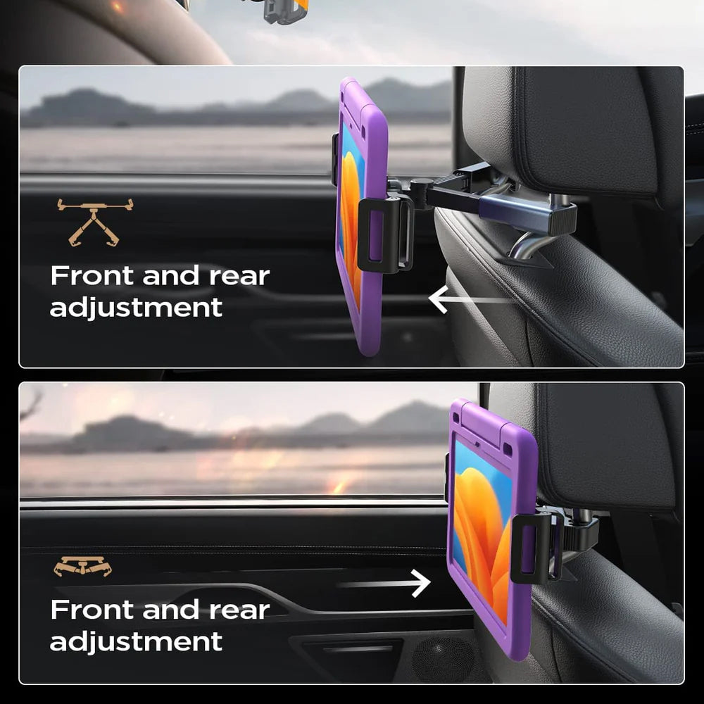 Lisen - Car Holder (YL0221030002) - for Phone, Tablet up to 12.9", Headrest Mount, Adjustable, Secure fit - Black