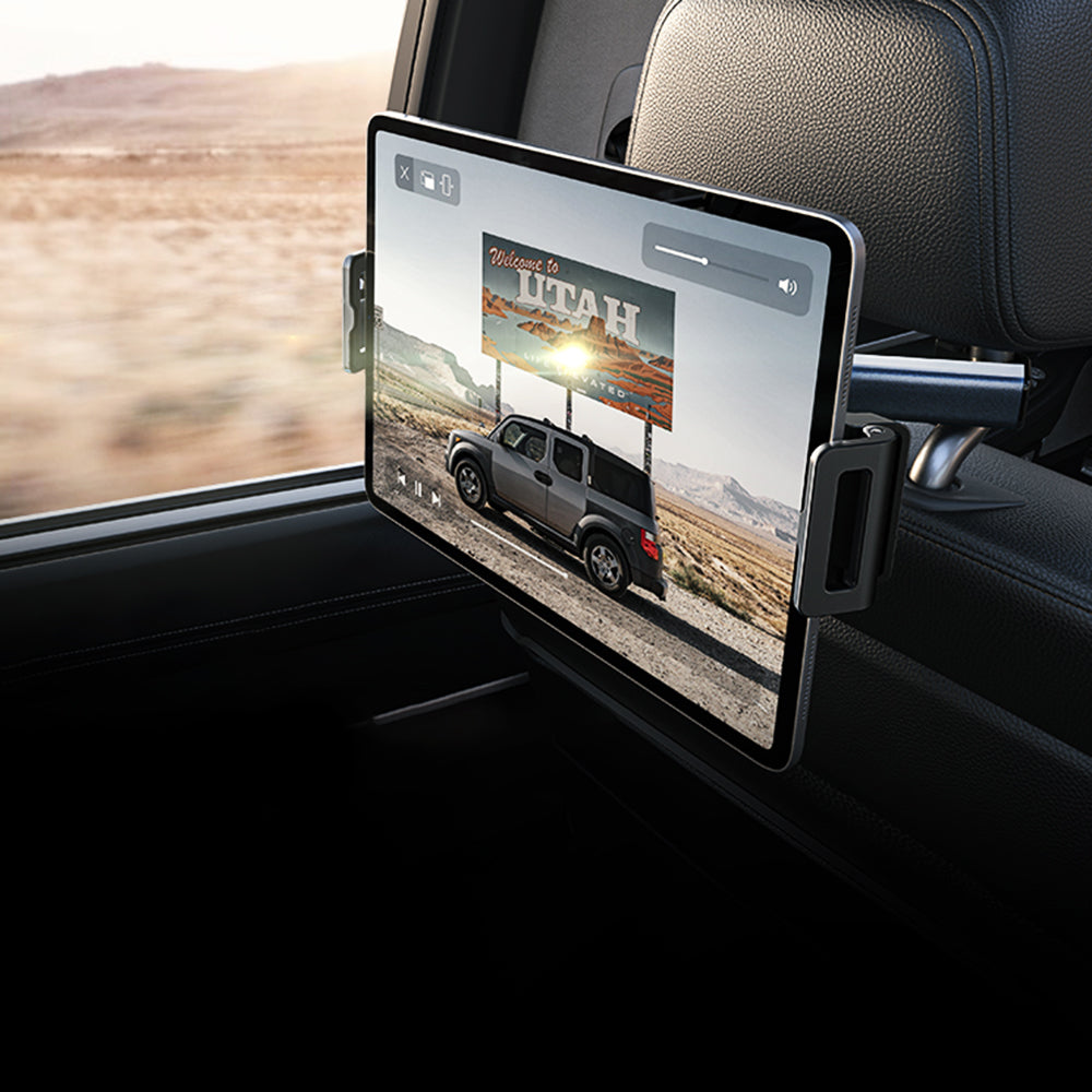 Lisen - Car Holder (YL0221030002) - for Phone, Tablet up to 12.9", Headrest Mount, Adjustable, Secure fit - Black