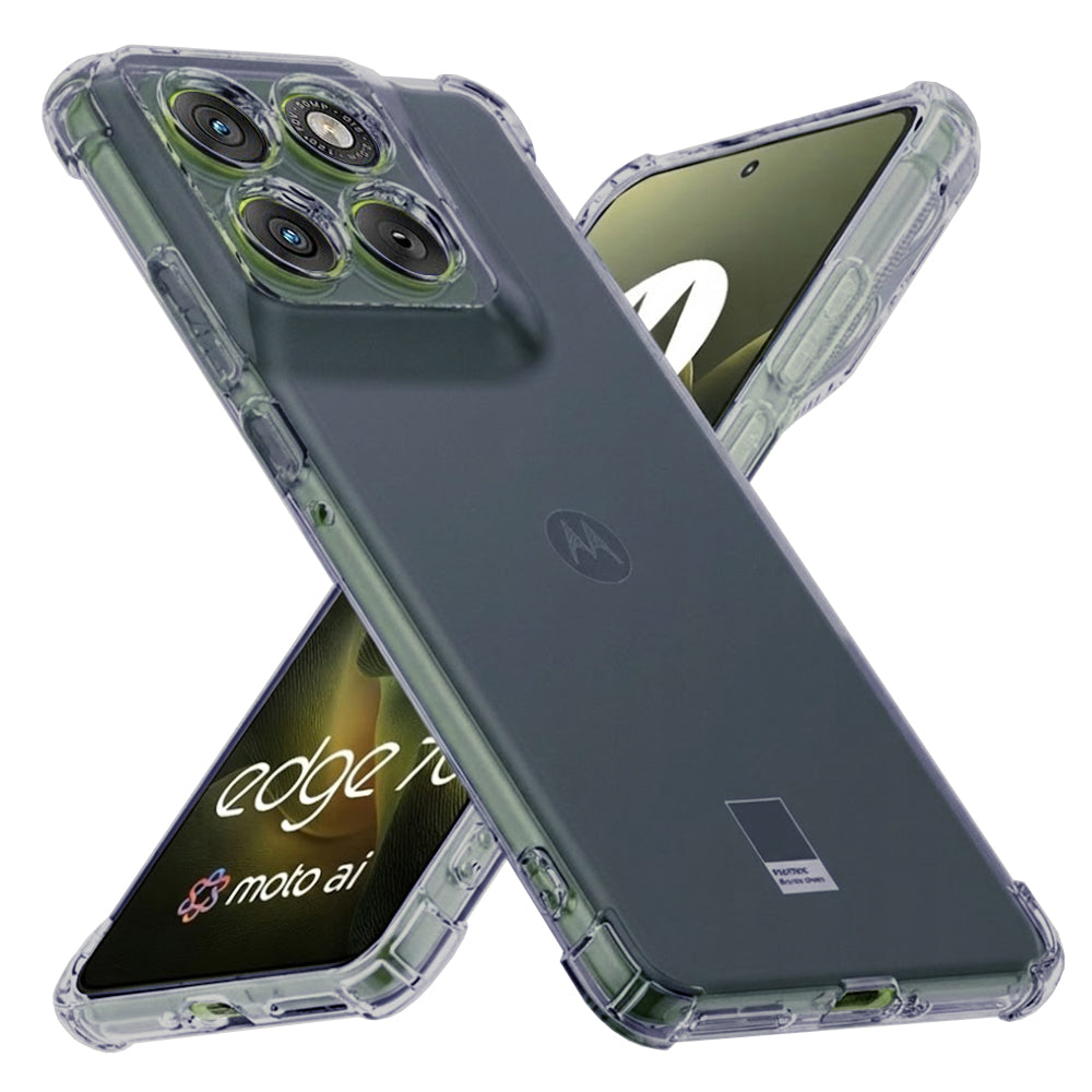 Techsuit - Shockproof Clear Silicone - Motorola Edge 70 - Smoke Black