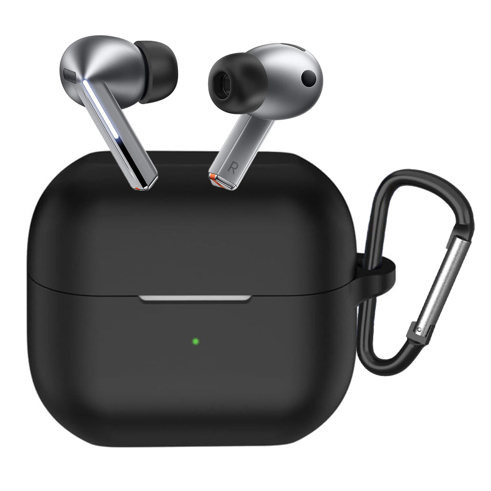 Techsuit - Silicone Case - for Samsung Galaxy Buds 3 / 3 Pro / 3 FE, Smooth Ultrathin Material - Black