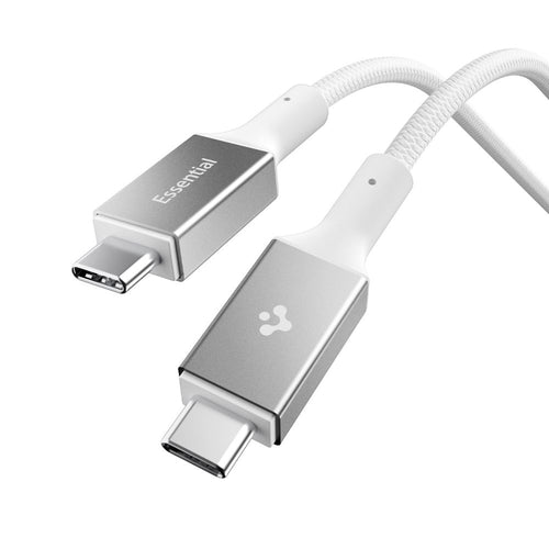 Spigen - Data Cable Essential EB10015CC (ACA10420) - Fast Charging, Type-C, 100W, 5Gbps, E-Marker Chip, 1.5m - White