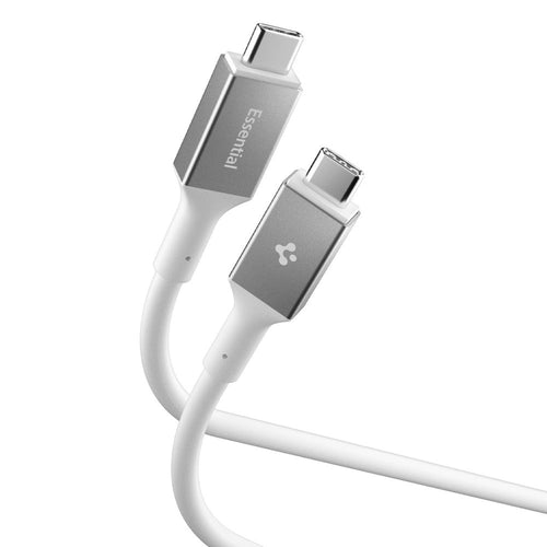 Spigen - Data Cable Essential EB24015CC (ACA10422) - Fast Charging, Type-C, 240W, 40Gbps, E-Marker Chip, 8K, 1.5m - Whit