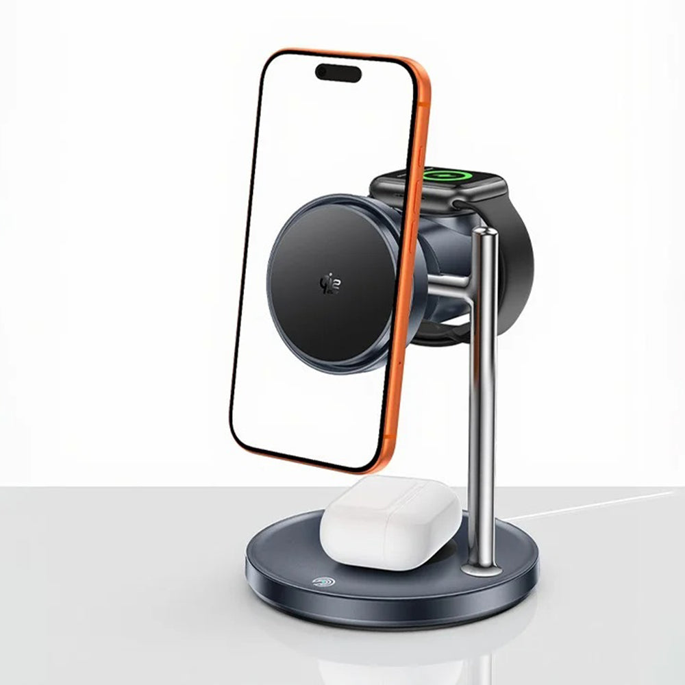 Yesido - Wireless Charging Station 3in1 (DS40) - for Phone, Earphone, Watch with Touch Switch, Fan, Qi2.2, 25W, Type-C C