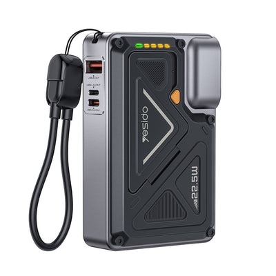 Baterie externa Yesido (YP89), 10000mAh, USB / Lightning / Type-C, 22.5W, Gri