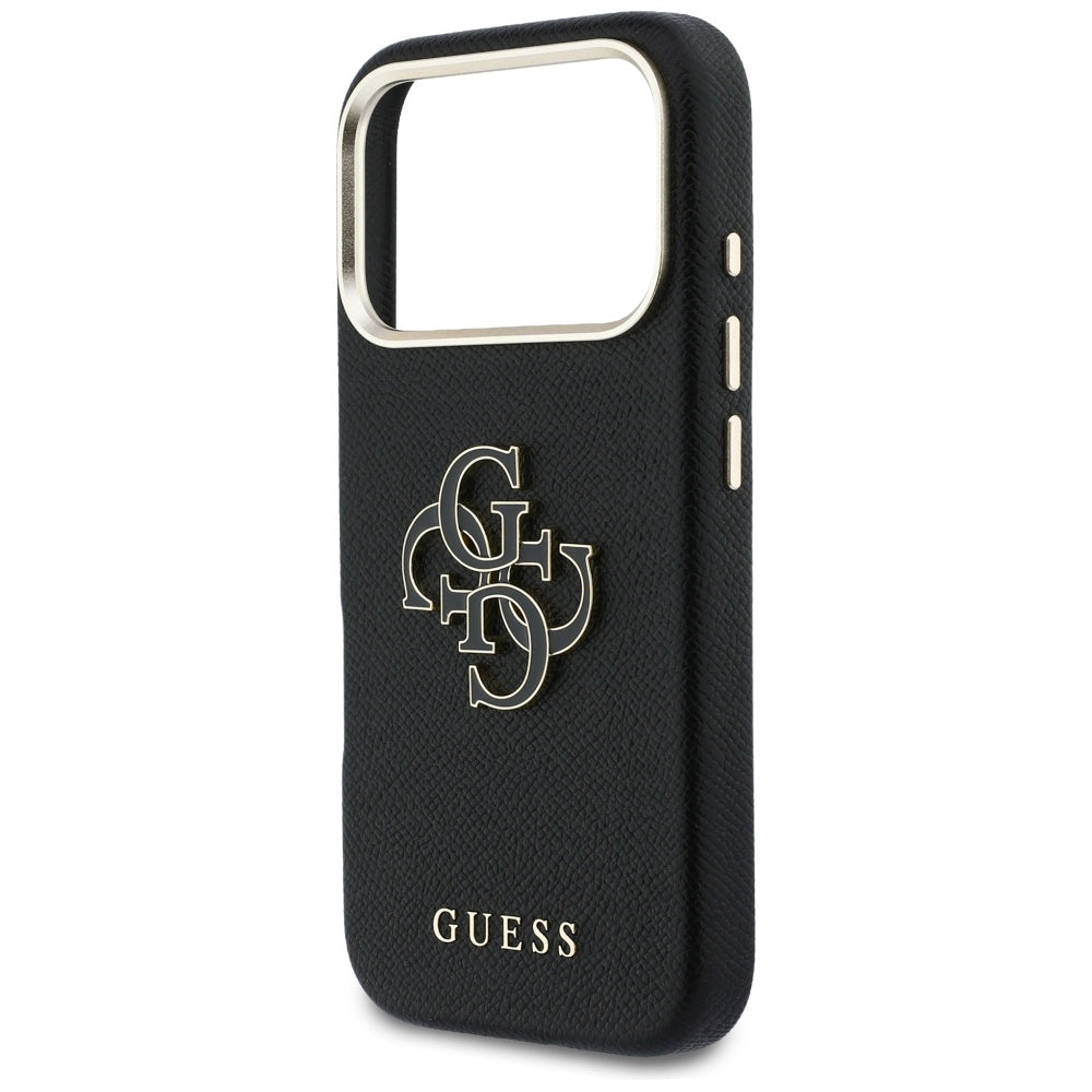 Husa pentru iPhone 17 Pro - Guess Hardcase Resin Logo (GUHCP17L5PS4RGGK) - Black