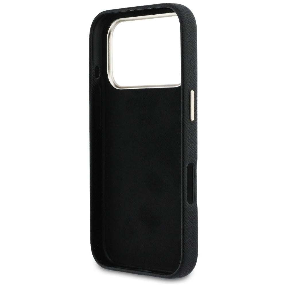 Husa pentru iPhone 17 Pro - Guess Hardcase Resin Logo (GUHCP17L5PS4RGGK) - Black