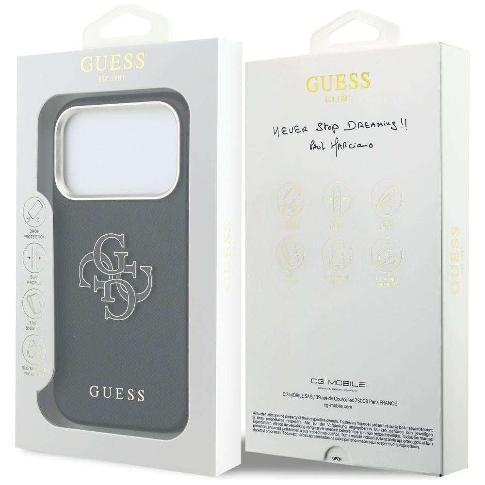 Husa pentru iPhone 17 Pro Max - Guess Hardcase Resin Logo (GUHCP17X5PS4RGGK) - Black