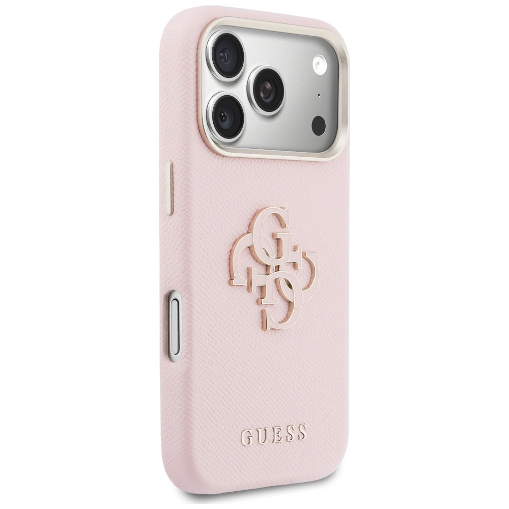 Husa de protectie Guess Hardcase Resin Logo compatibil cu iPhone 17 Pro, Roz