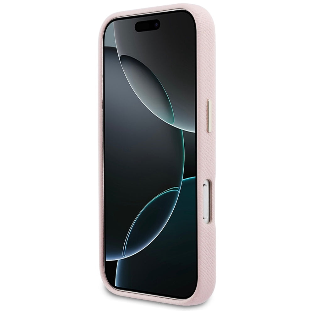 Husa de protectie Guess Hardcase Resin Logo compatibil cu iPhone 17 Pro, Roz