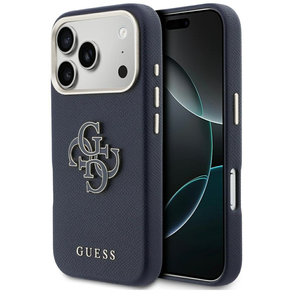Guess Husa de protectie Guess Hardcase Resin Logo (GUHCP17L5PS4RGGB) compatibil cu iPhone 17 Pro, Albastru