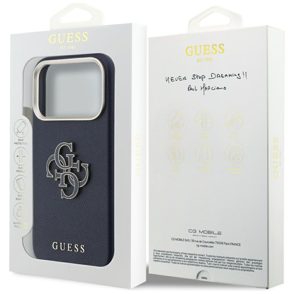 Guess Husa de protectie Guess Hardcase Resin Logo (GUHCP17L5PS4RGGB) compatibil cu iPhone 17 Pro, Albastru – imagine 7