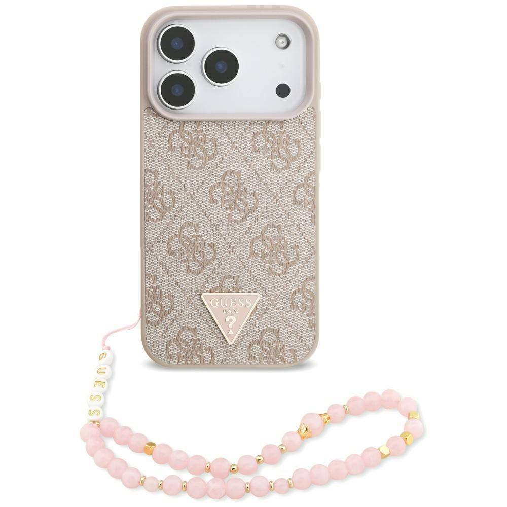 Husa pentru iPhone 17 Pro - Guess Hardcase 4G with Strap Triangle Logo MagSafe (GUHMP17LP4TSDPPSP) - Pink