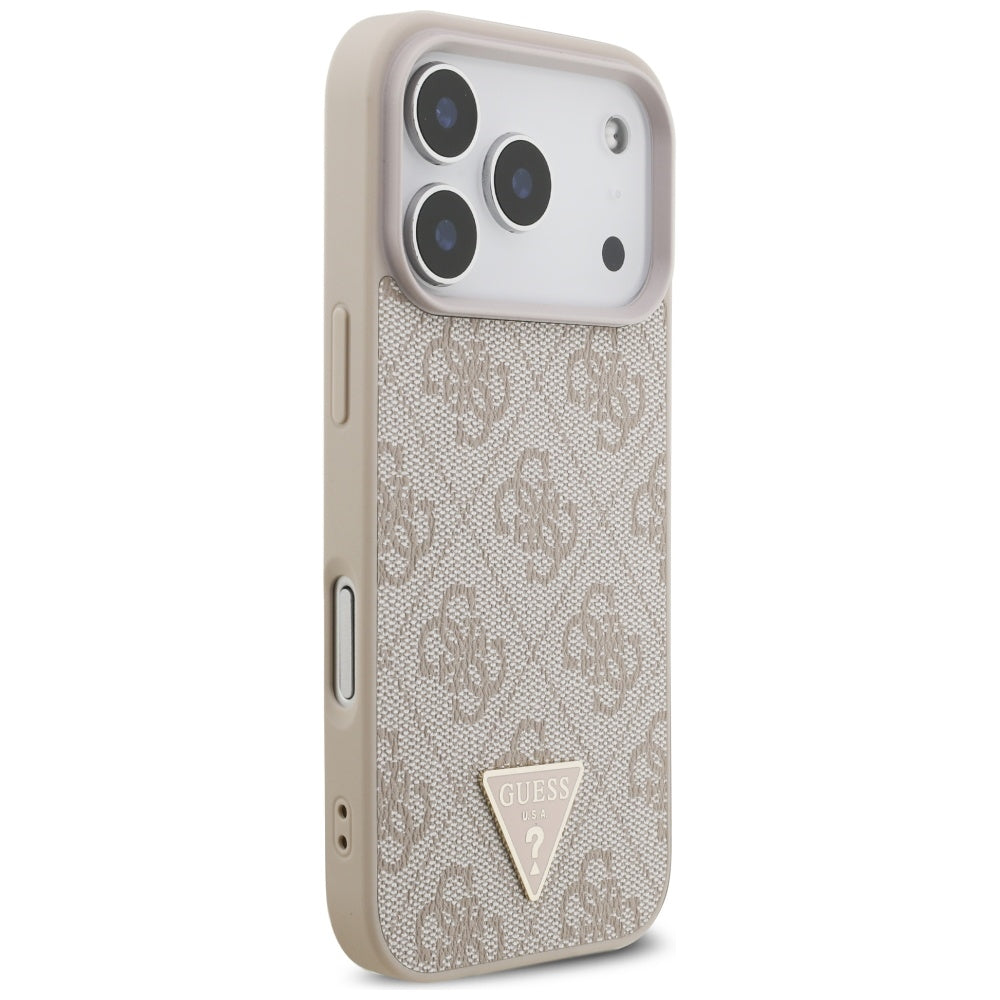 Husa pentru iPhone 17 Pro - Guess Hardcase 4G with Strap Triangle Logo MagSafe (GUHMP17LP4TSDPPSP) - Pink