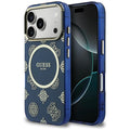 Husa pentru iPhone 17 Pro - Guess IML Peony Dot MagSafe (GUHMP17L5HPOEDB) - Blue