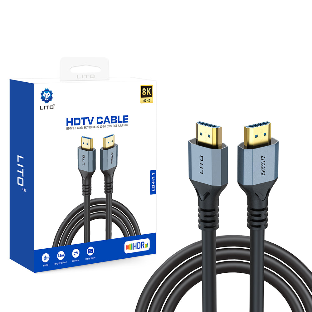 Lito Adaptor Lito Video Cable HD119 (LD-H11), HDMI to HDMI, 8K@60Hz, Color RGB 4.4:4 HDR, 1.8M, Negru