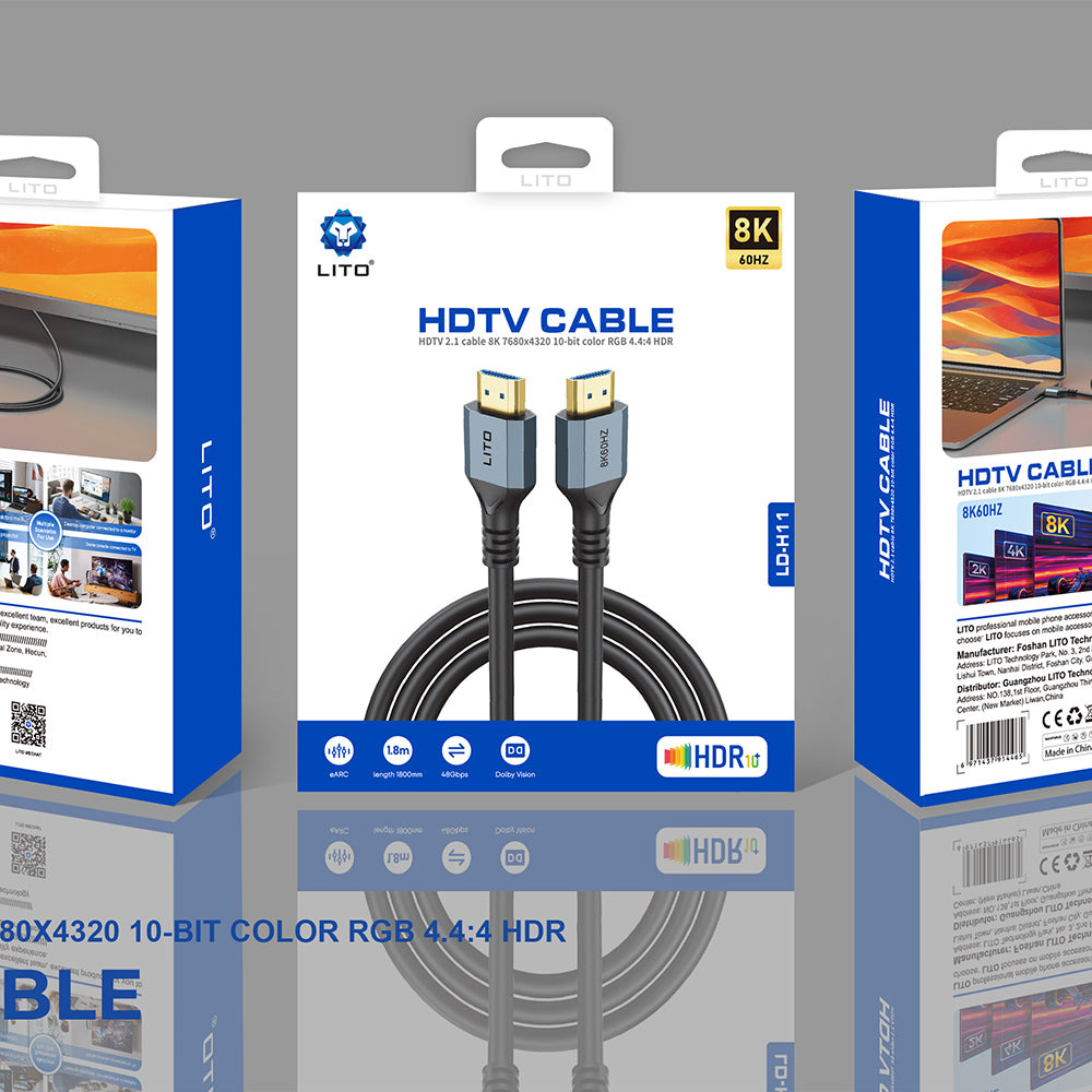 Lito Adaptor Lito Video Cable HD119 (LD-H11), HDMI to HDMI, 8K@60Hz, Color RGB 4.4:4 HDR, 1.8M, Negru – imagine 7