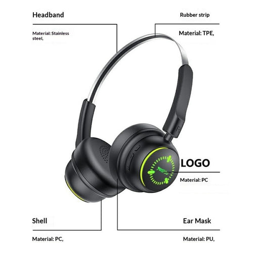 Yesido - Wireless Headphones (EP15) - for Kids, with Bluetooth, 40mm Speakers, 300mAh - Black
