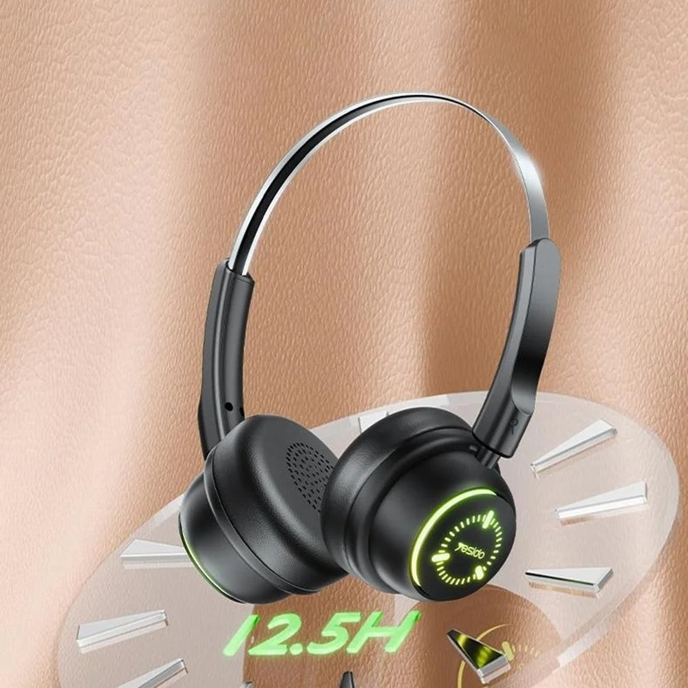 Yesido - Wireless Headphones (EP15) - for Kids, with Bluetooth, 40mm Speakers, 300mAh - Black